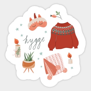 Cute print with cozy Winter elements Sticker